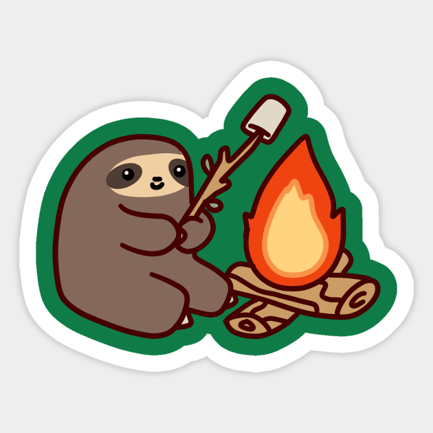 Campfire Sloth Sticker by saradaboru